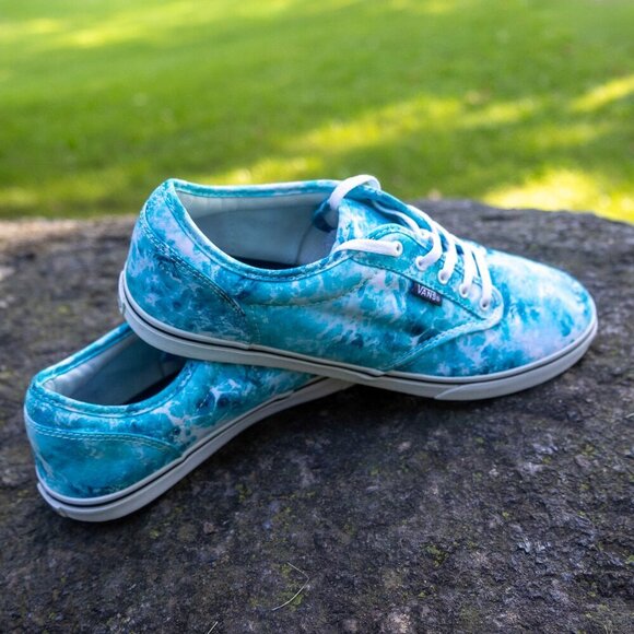 Vans Shoes - Vans Blue Marble Water sz 10 Very Good Used